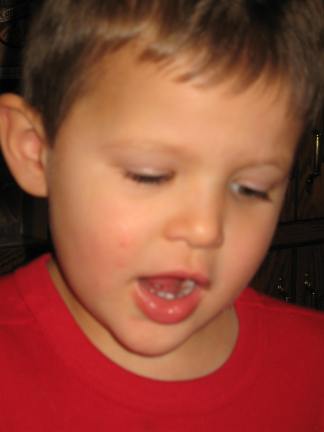 "A chocolate?!?!?"   (He's always surprised by this!)