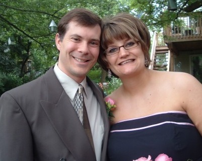 Hubby & pregnant Me at my sister's wedding