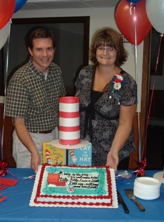 At our "Dr Seuss" themed baby shower at our church