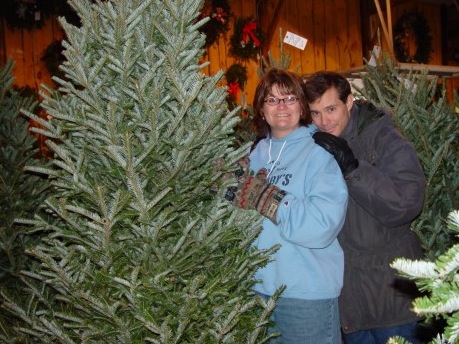 Hubby and I at the Williams' Tree Fram