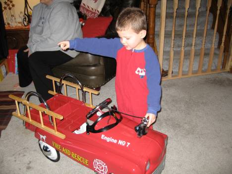 There's a fire over there!   Look!