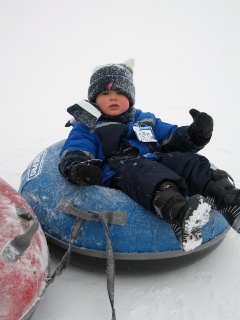 Punky getting a ride back to the moving sidewalk