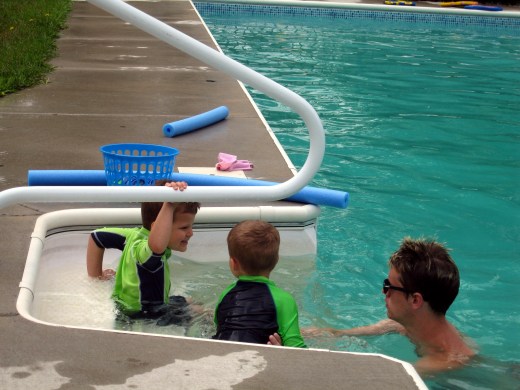 About to practice blowing some bubbles in the water...