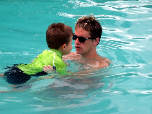 Coach Taylor and Punky out in the water...